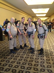 The Ghostbuster wander the hallways of the Louisville Convention Center