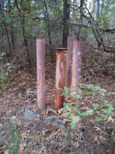 Mysterious unfinished features now sit in the woods (image Ben Swenson).