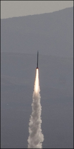 The 2011 launch of the Goddard flight carrying cremated remains into space (image from Celestis).
