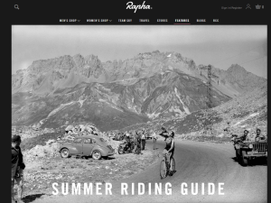 Rapha's brand identity and marketing often invoke postwar cycling.